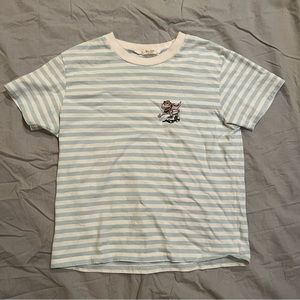 Brandy Melville striped dinosaur skateboard tee